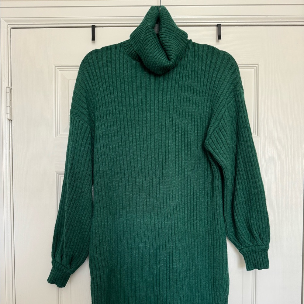 Long sleeve turtleneck sweater dress